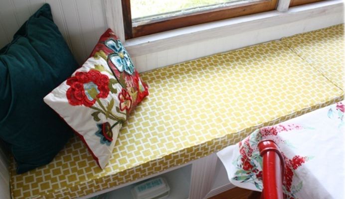 Blogger cozies up with a new window seat cushion Blogger cozies up with a new window seat cushion