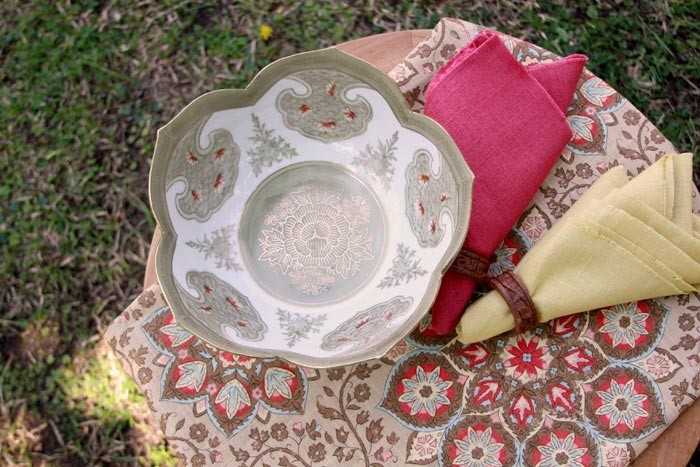 Classic fabrics for spring tablescapes