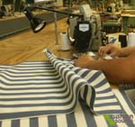 Cushion Fabric being sewn