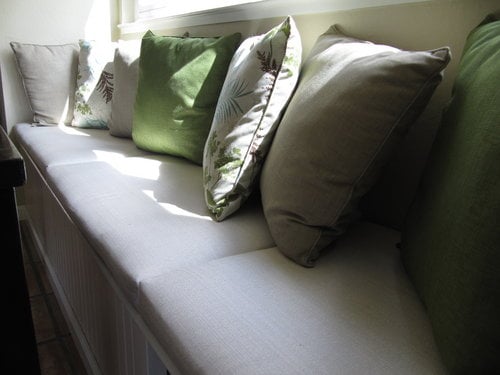 window seat cushions and pillows