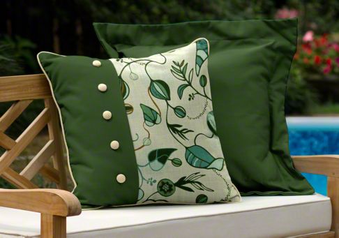 Green fabric on pillow