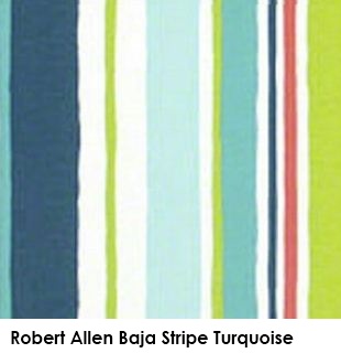 Robert Allen Baja Stripe Turquoise green fabric