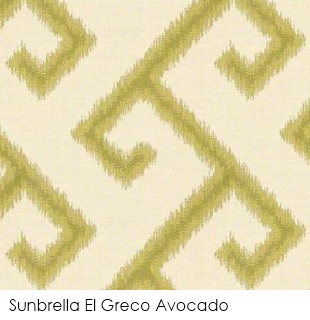 Neutral fabrics: Sunbrella El Greco Avocado