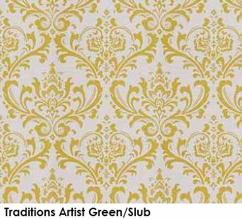 Green Damask Fabric