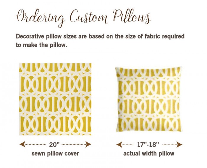 Decorative Pillow Sizes Chart