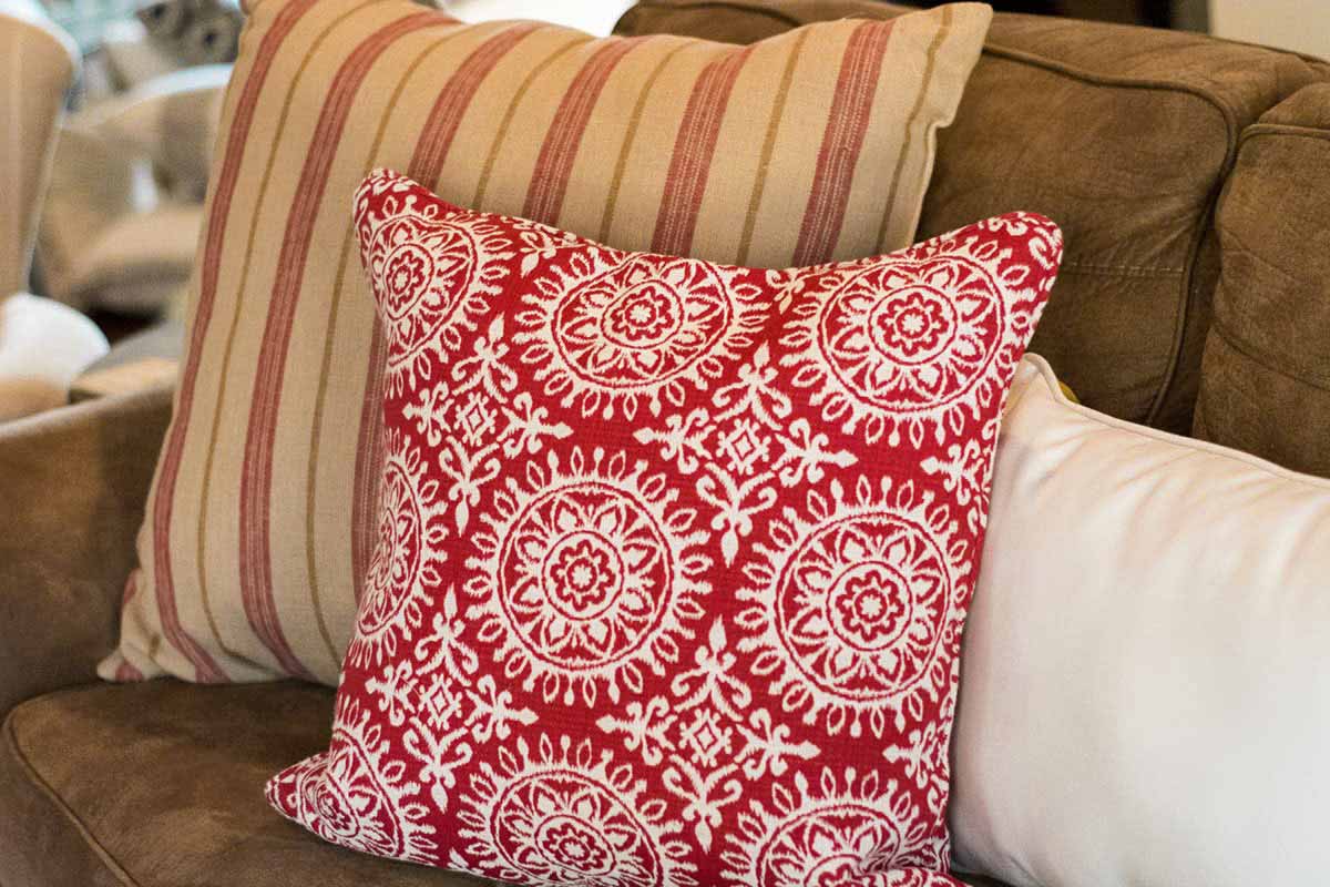 Red and White Throw Pillow