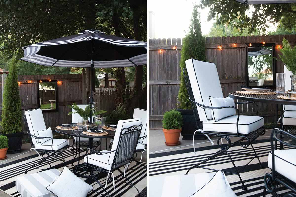 The Makerista Black White Outdoor Dining Cushions
