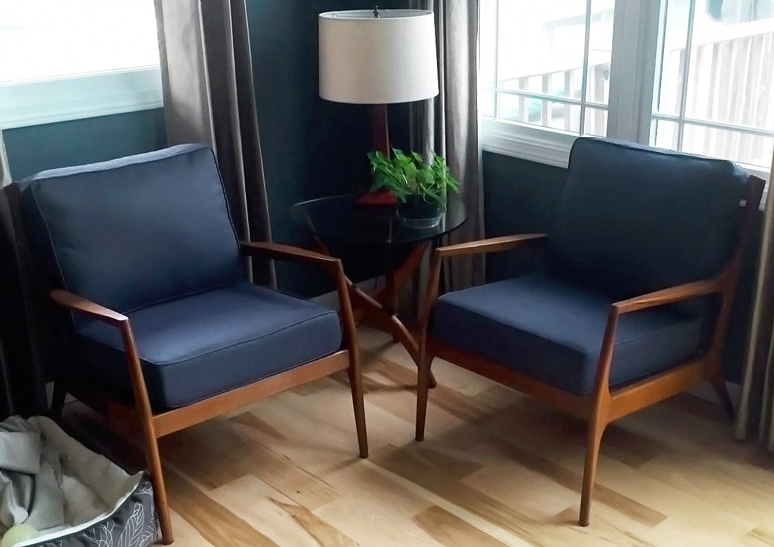 Navy Mid-Century Modern Chairs