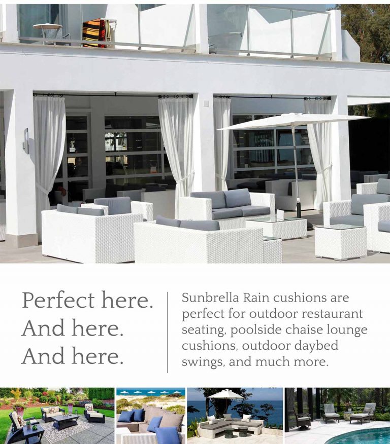 Sunbrella Rain Cushions Add FastDrying Convenience to Outdoor Seating